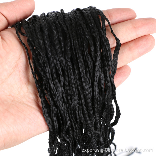 Wholesale Straight Zizi Box Crochet Hair Long And Thin Box Braiding Hair Solid Color Synthetic Fiber Black Gray Brown Purple